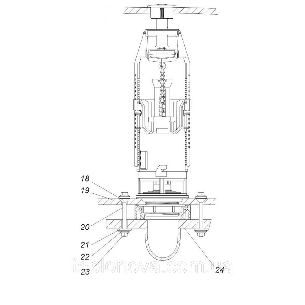 Комплект арматури для зливного бачка з бічною поданням води 1/2" й одним режимом зливання СТОП АБк-05 Чернівці - фото 10