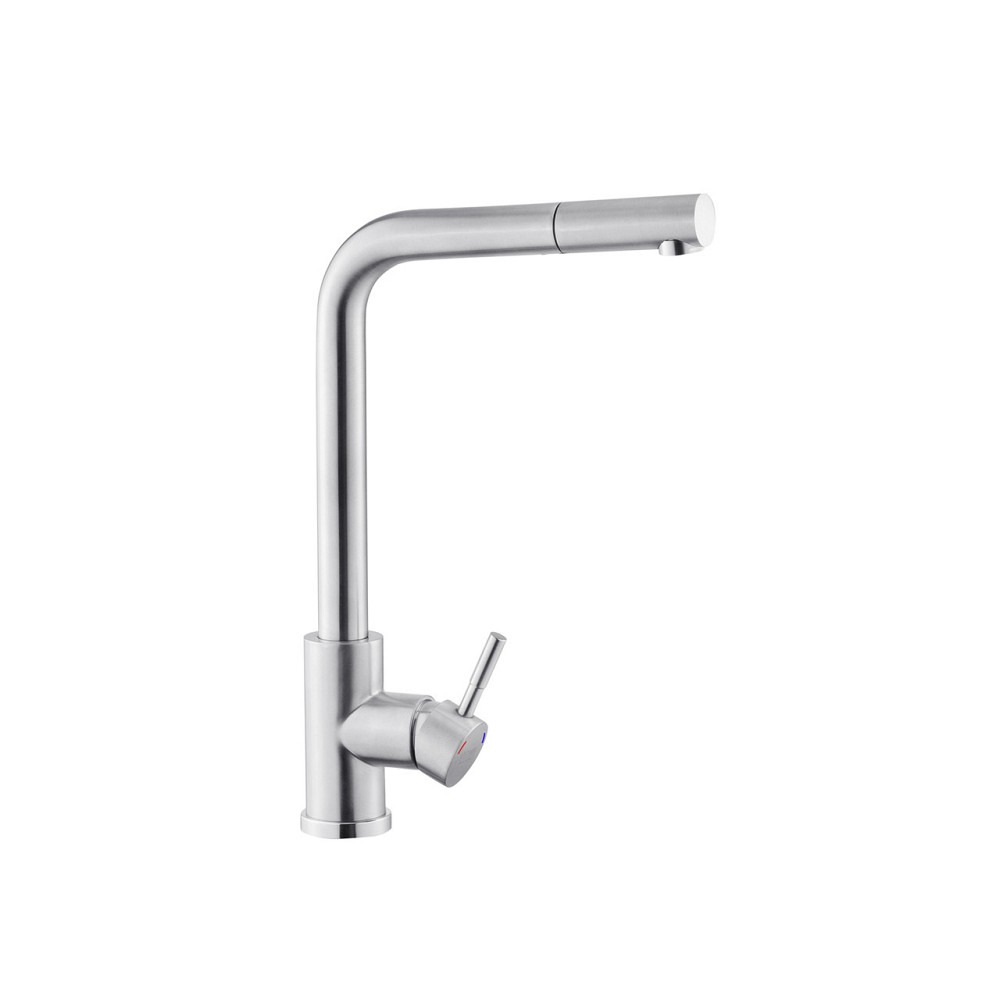 Смеситель для кухни с выдвижным изливом Kroner KRP Edelstahl Klassisch - ESG03917 сатин Киев - изображение 4