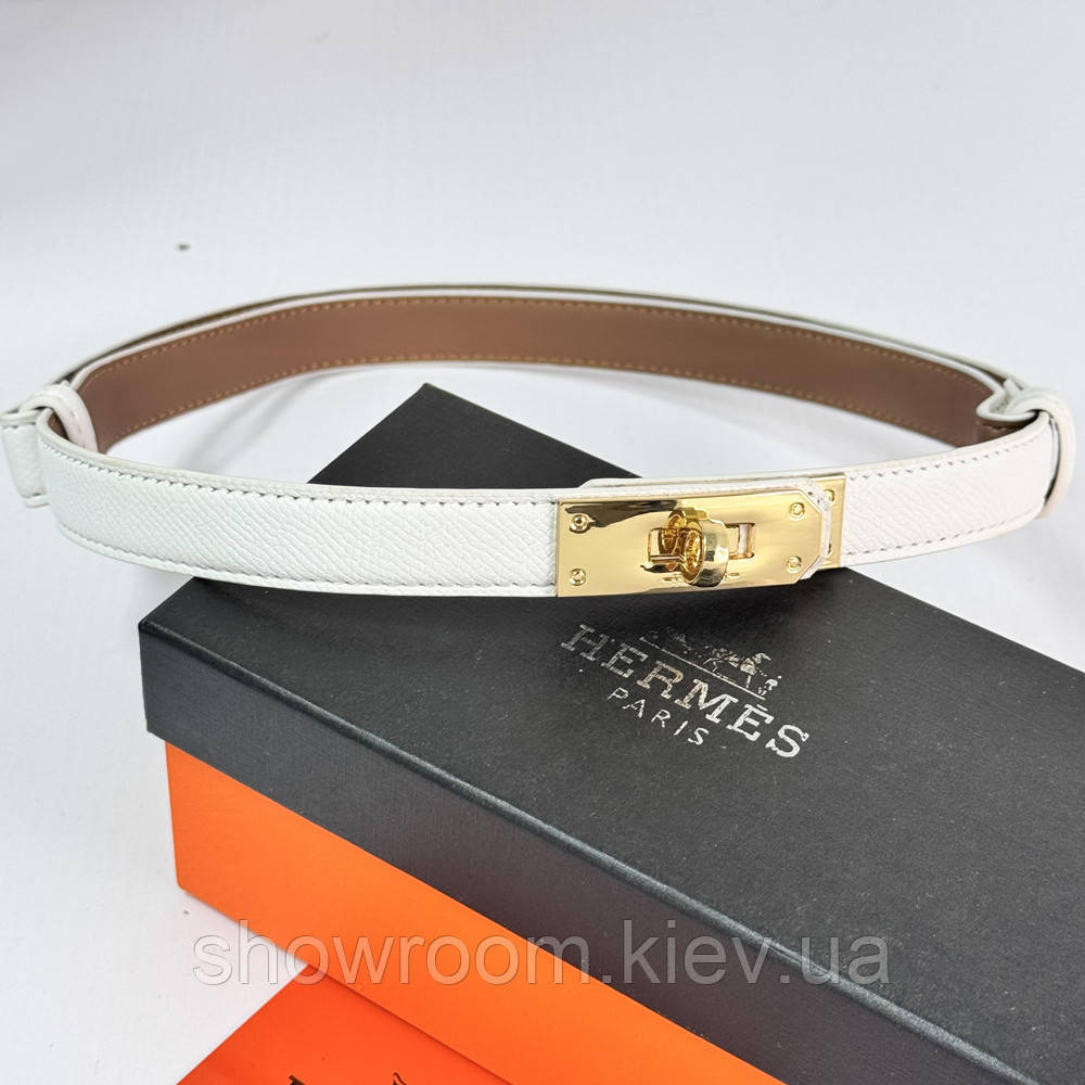 Женский кожаный ремень Hermes белый (280-1) Киев - изображение 5