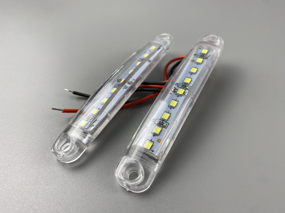 Ліхтар LED габаритний світлодіодний 24V IP67 9 led діодів SMD білий , оптична лінза + кріплення для авто Мукачево - фото 1