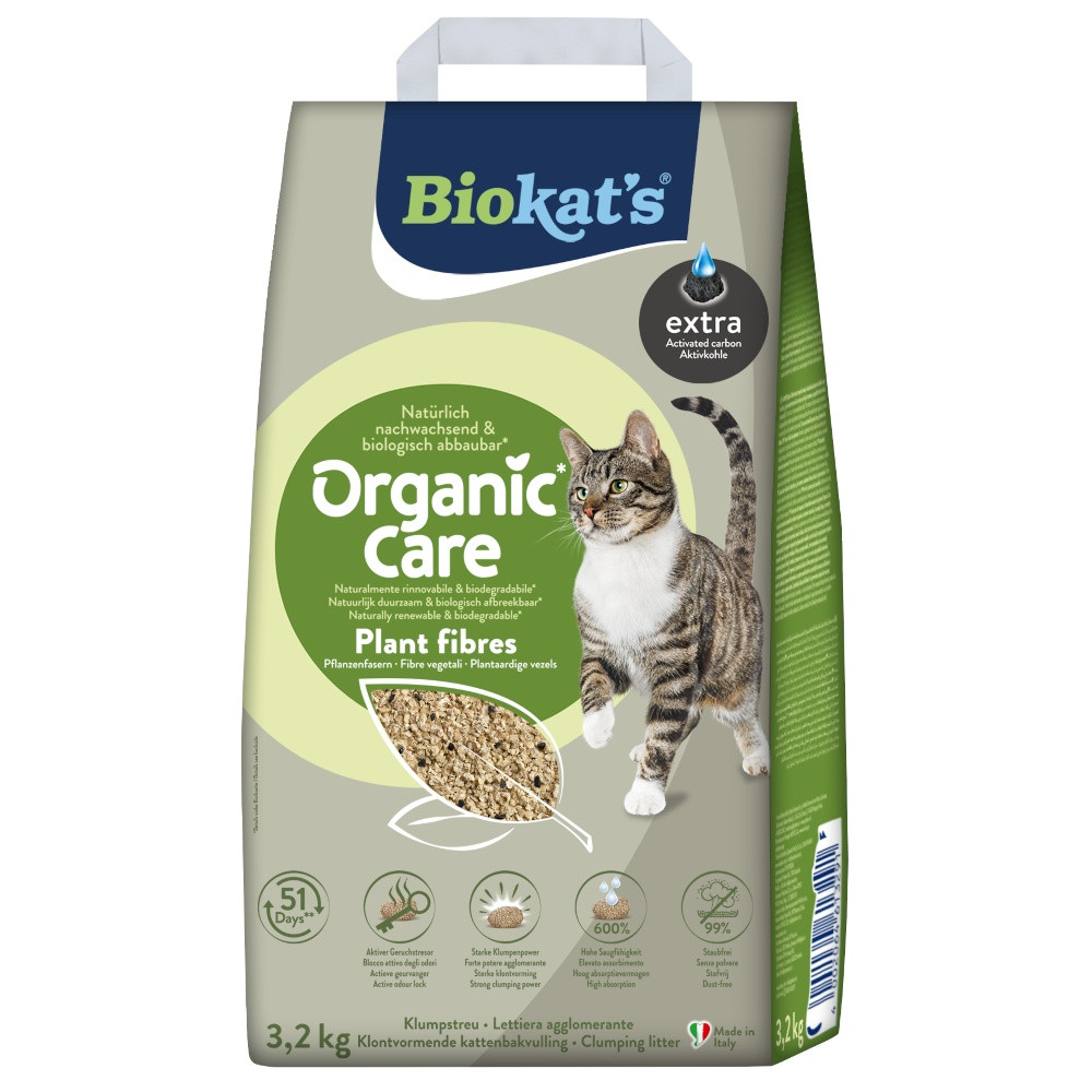 Наповнювач рослинний Biokats для котячого туалету Organic Care Extra 8л/3,2кг Киев - изображение 1