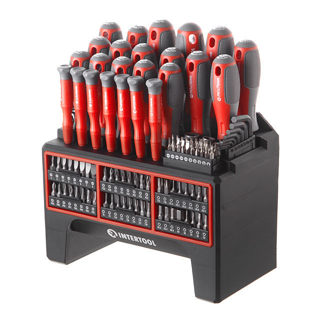 Набор отверток с комплектом насадок, 114 ед., Cr-V INTERTOOL VT-3372 Киев - изображение 1