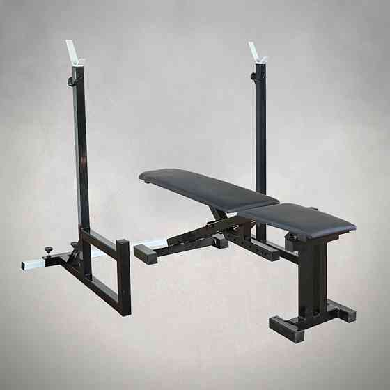 Скамья с отрицательным наклоном + Стойки под штангу 40 на 40 мм Стойки, скамьи для жима и приседаний Киев
