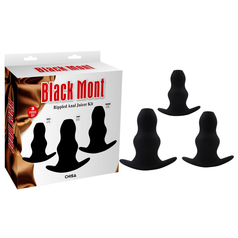Набор анальных тоннелей Chisa Black Mont Rippled Anal Juicer Kit, черный Sex Aura Киев - изображение 1