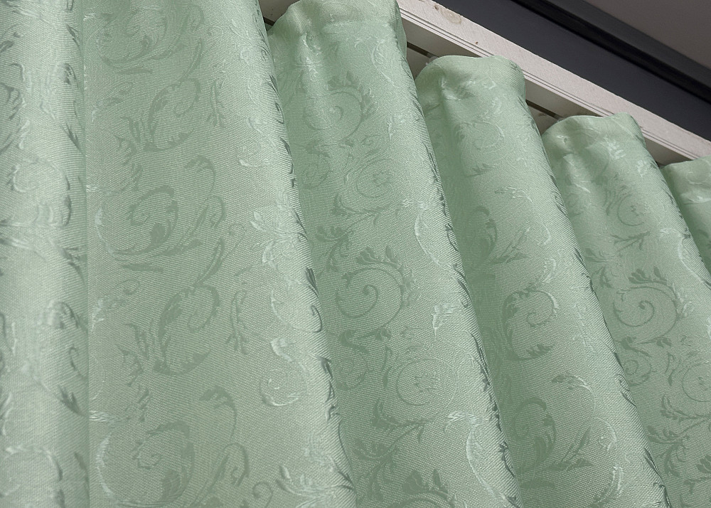 Шторна тканина льон висота 29м колір бежевий з бірюзовим 1022ш Київ - фото 5