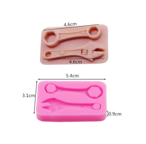 Молд силиконовый Ключ гаечный 54 на 31 мм розовый Киев - изображение 2