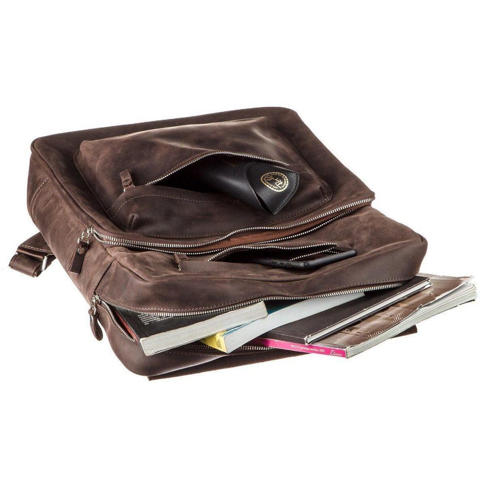 Рюкзак большой в коже Crazy horse Коричневый (SHVIGEL) Киев - изображение 2