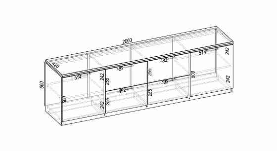 Тумба TV №6, Дуб Шамоні Світлий, 2000/420/600 Львов