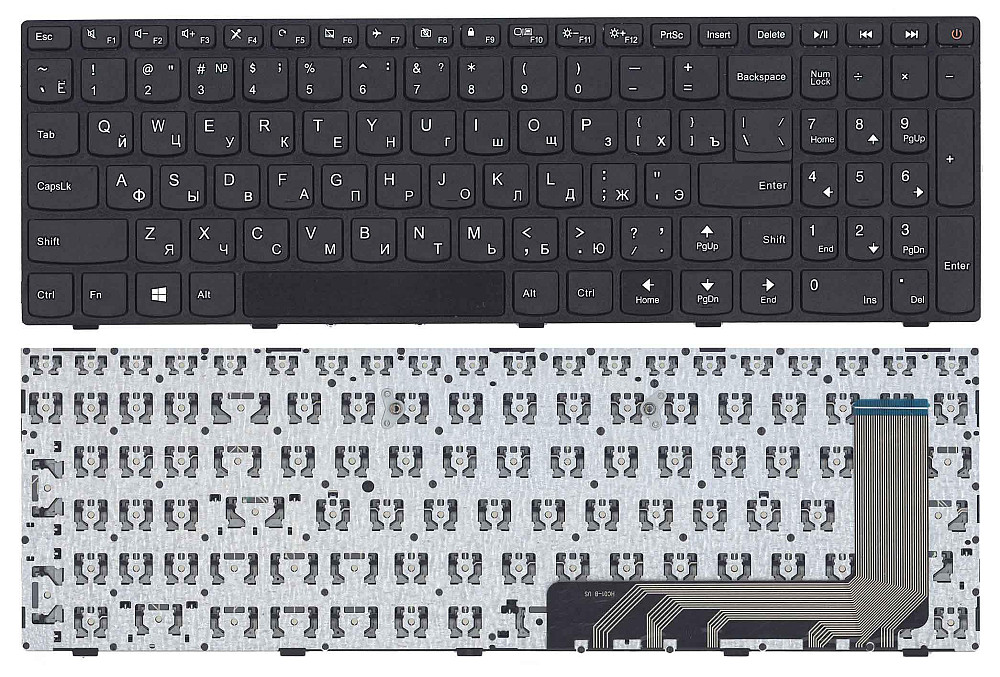 Клавиатура для ноутбука Lenovo IdeaPad (110-15ISK, 110-17ACL) Black (With Frame), RU Вінниця - фото 1