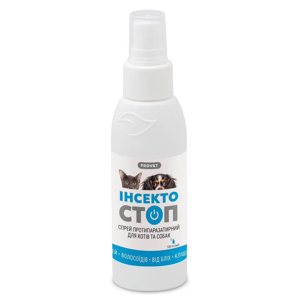 Спрей ProVET «Инсектостоп» для кошек и собак, 100 мл (инсектоакарицид) Винница - изображение 1
