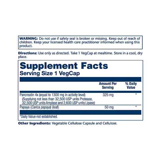 Панкреатин Solaray Pancreatin 1300 Digestive Enz 1300 мг 90 капсул Луцьк