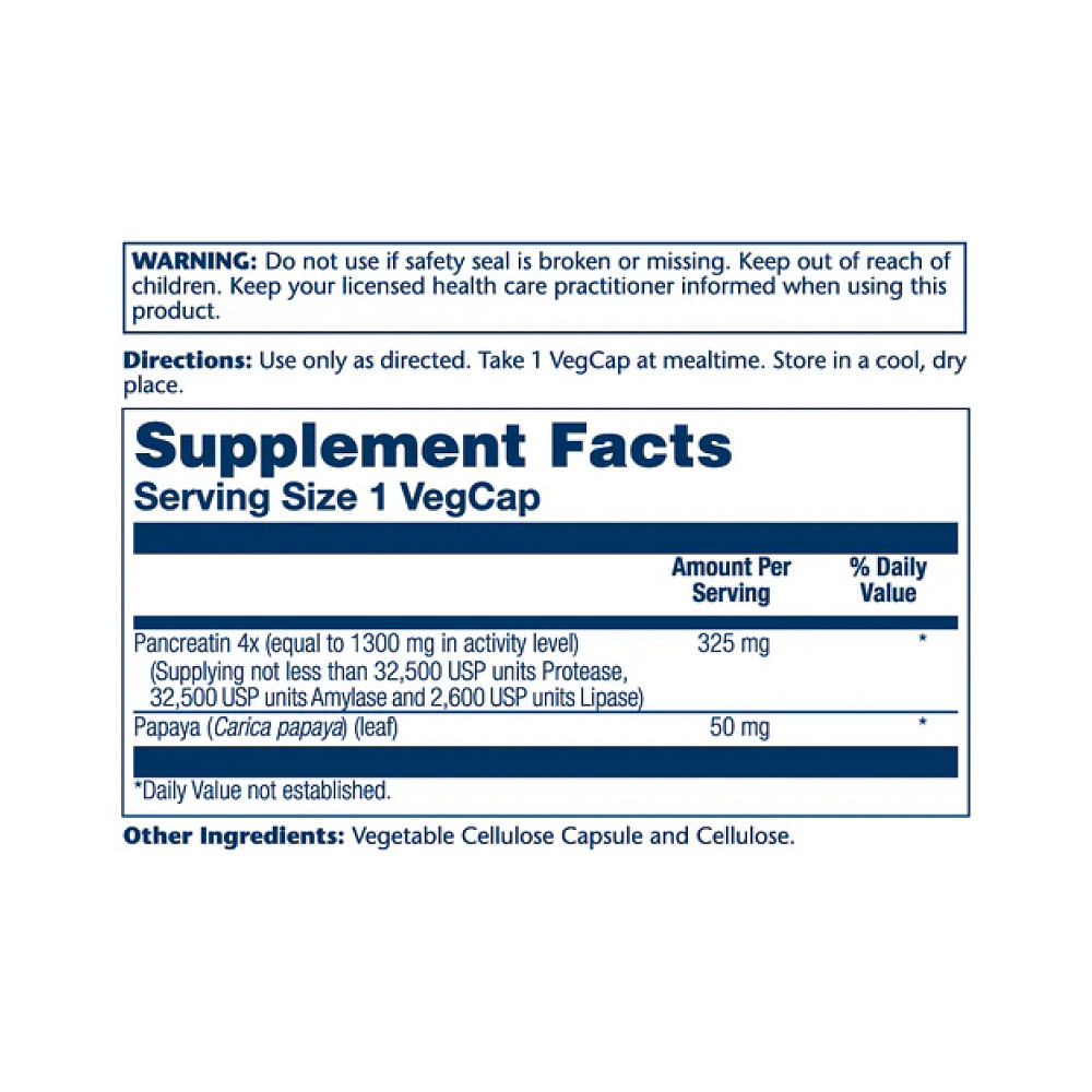 Панкреатин Solaray Pancreatin 1300 Digestive Enz 1300 мг 90 капсул Луцк - изображение 2