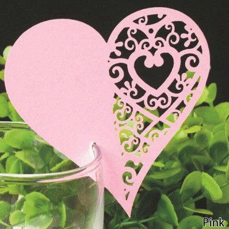 Посадочні картки Серця 10 штук 8 на 8 см рожевий Київ - фото 1