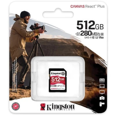 Карта памяти Kingston 512GB SDXC class 10 UHS-II U3 Canvas React Plus (SDR2V6/512GB) Винница - изображение 3