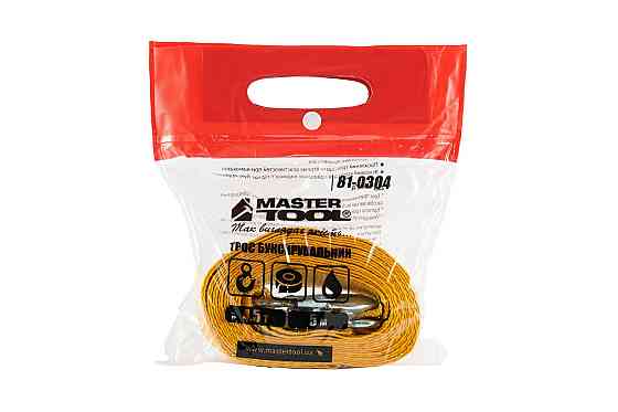 Трос буксирувальний MASTERTOOL 4.5 т 5 м 60 мм поліестер 81-0304 Коломыя