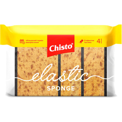 Губки кухонные Chisto Elastic Sponge 4 шт. (4823098409014) Винница - изображение 1