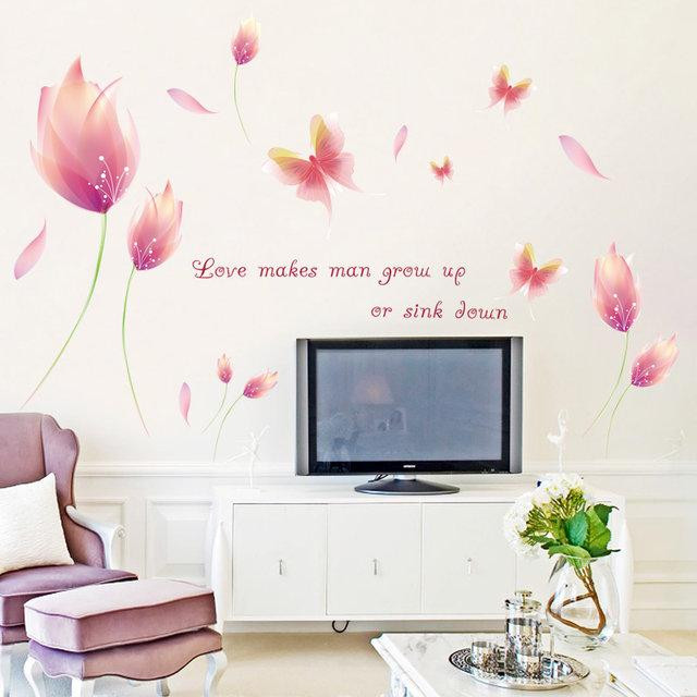 Наклейка до кімнати на стіну Квіти рожеві Київ - фото 3