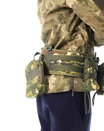 Разгрузочный пояс РПС для военных, разгрузка тактическая с системой MOLLE, Камуфляж зеленый Каменец-Подольский