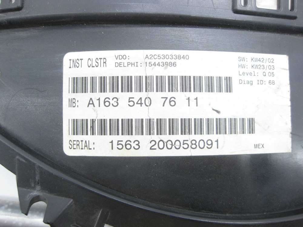 Mercedes-Benz  A1635407611 Щиток - панель приладів для дизельних авто в км ML W163 Одесса - изображение 5