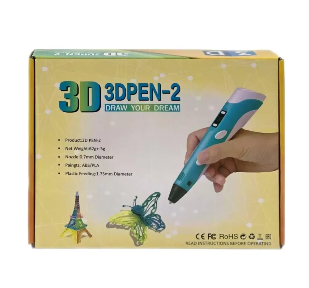 Ручка 3D Pen-2 для дитячої творчості З LED дисплеєм, покращена версія, діаметр 0.7мм Одеса - фото 2