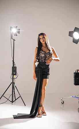 Женская мини юбка с длинным поясом-шлейфом микродайвинг Одесса