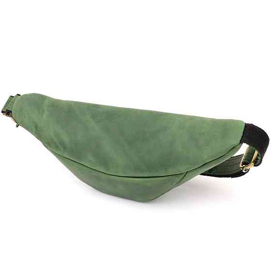 Стильная мужская бананка отменного качества из винтажной натуральной кожи Зеленый (SHVIGEL) Киев