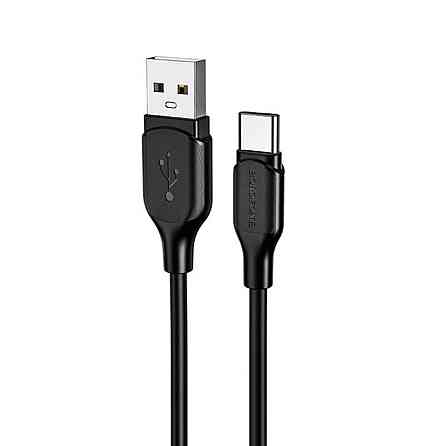 Кабель BOROFONE BX42 USB to Type-C 3A, 1m, silicone, TPE connectors, Black Київ