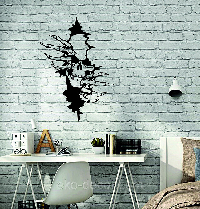 Декоративне настінне Панно «Скелет», Декор на стіну 90*62 см, Чорний Київ - фото 9