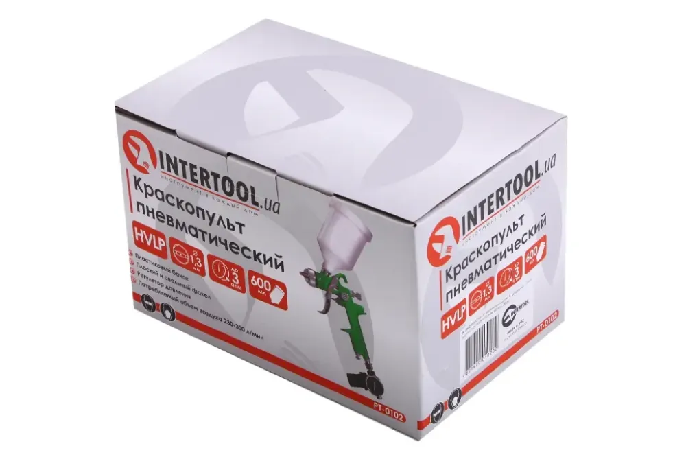 Intertool HVLP 1.3м в/б пластик 600мл + редуктор Вінниця - фото 2
