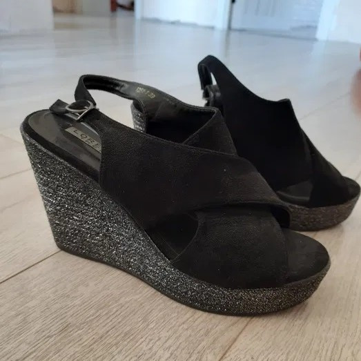 Жіночі Босоніжки на Танкетці Шкіряні Сандалії на платформі Чорні Літні (розміри: 35,38) - 51-1 Дніпро - фото 6