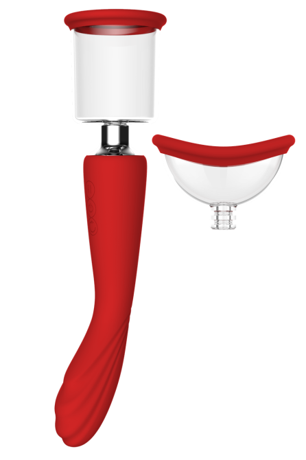 Двойной вибратор с 2 вакуумными насадками Dream Toys RED REVOLUTION GEORGIA Sex Aura Киев - изображение 1