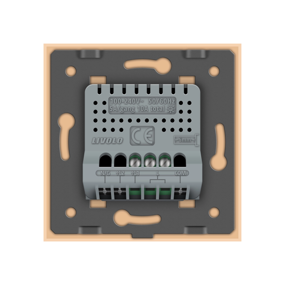 LIVOLO Розумний сенсорний ZigBee вимикач 1 сенсор Livolo золото скло (VL-C7FC1Z-2AP) Коломыя - изображение 4