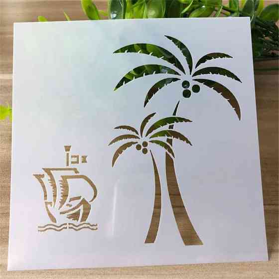 Трафарет для торта Пальма 13 на 13 см сірий Київ