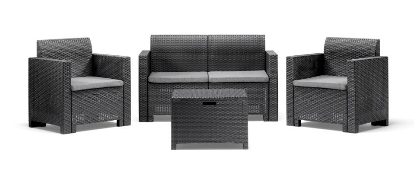 Набор садой мебели BICA Nebraska 2, графит Киев - изображение 1