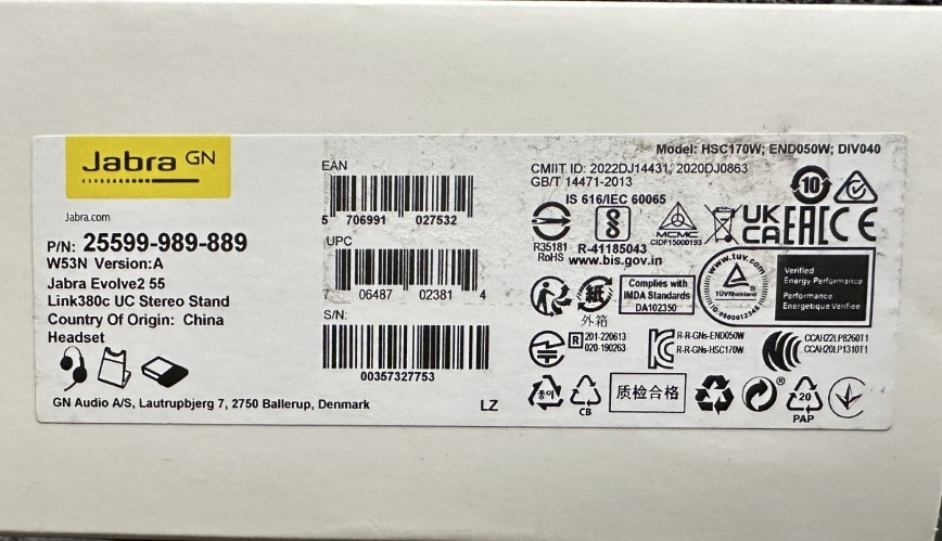 Наушники jabra evolve2 55 (25599-989-889) с подставкой и микрофоном. Киев - изображение 2