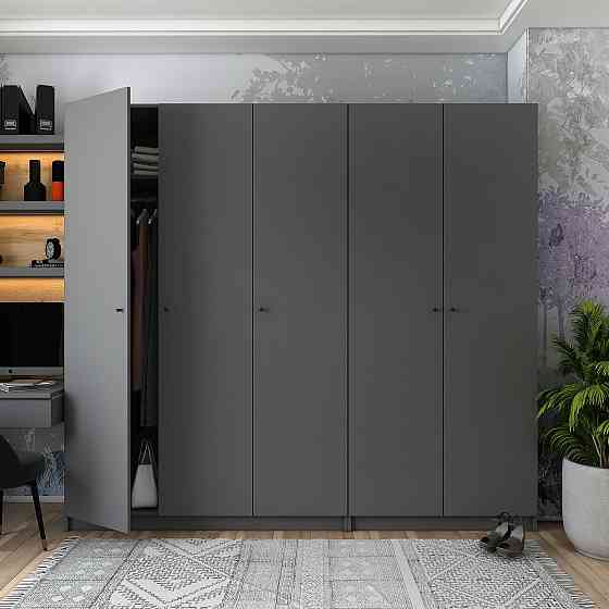 Комплект шаф для одягу Doros Промо (2 шт.) 225х48х204 см Графіт (DRS-011213) Львів