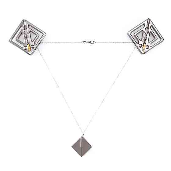 Затискачі для сосків із легкою підвіскою LOCKINK Adjustable Nipple Clamps with Light Pendant - Grey Sex Aura Київ