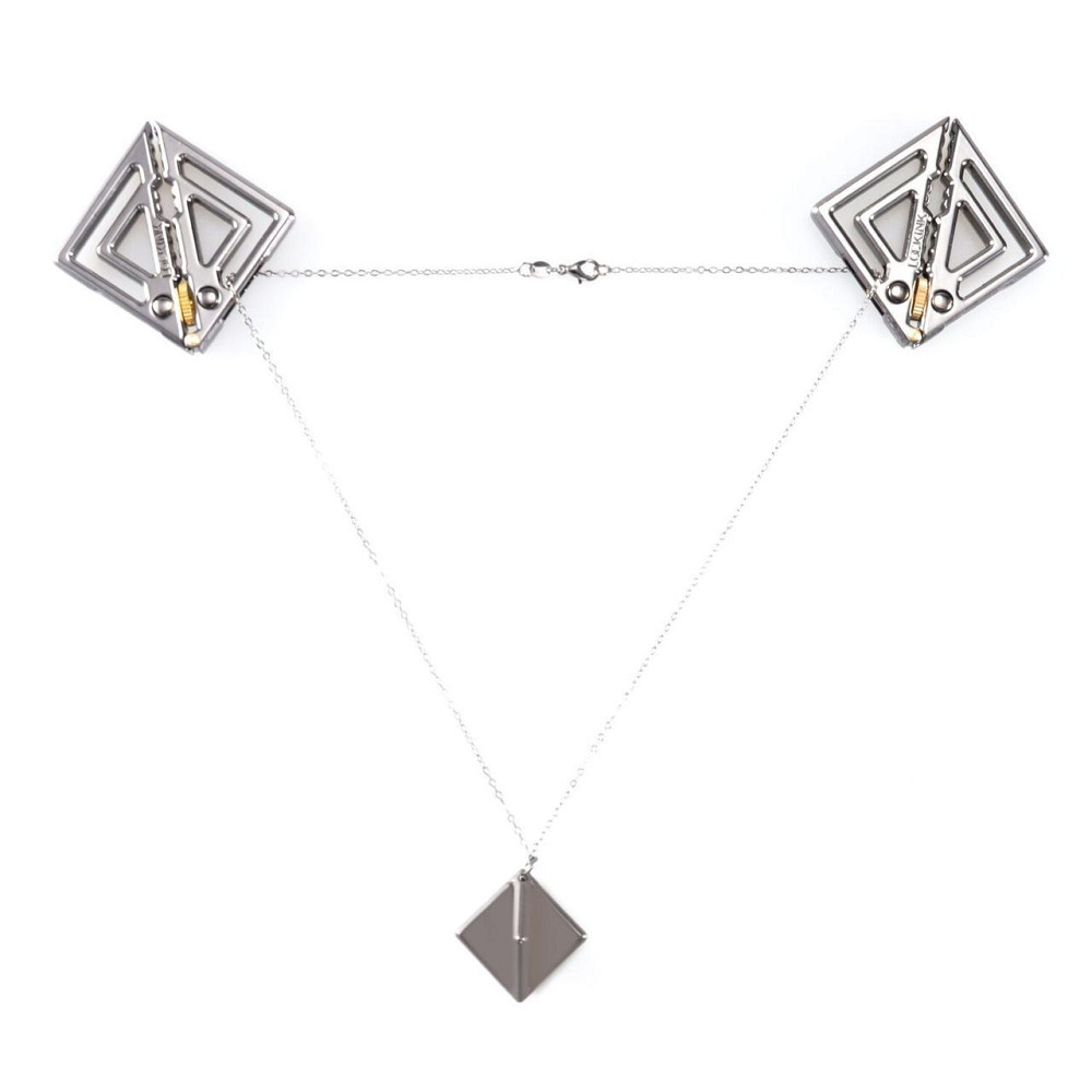 Зажимы для сосков с легкой подвеской LOCKINK Adjustable Nipple Clamps with Light Pendant - Grey Sex Aura Киев - изображение 1