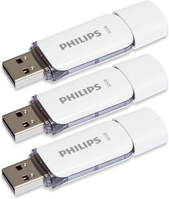 Флеш-накопитель Philips Snow 2.0 3×32GB бело-серый USB 2.0 чтение до 23MB/s портативный для хранения данных Киев - изображение 1