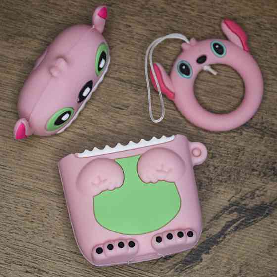 3D чехол для AirPods 1/2 Stitch Pink Київ