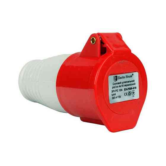 Разъем силовой штепсельный переносной 4x16 3P+PE, 16А, 380-415 В, IP44 Днепр