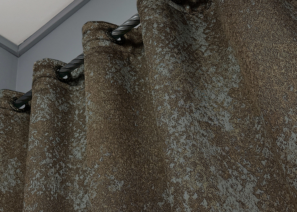 Комплект штор на люверсах VR-Textil Мрамор Al-9 № 1639ш Коричневый с серым 150х270 см 2 шт (37-0175) Киев - изображение 8