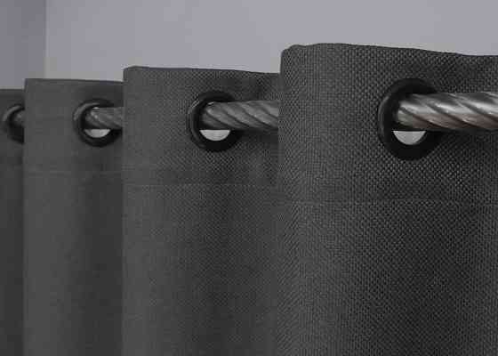 Комплект штор на люверсах VR-Textil Лен-блэкаут Лен Мешковина № 1220ш Серый 150х250см 2 шт (37-0193) Киев