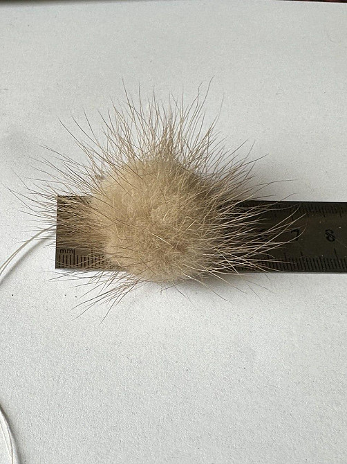 Помпони з натурального хутра норки Бежевий Харків - фото 2