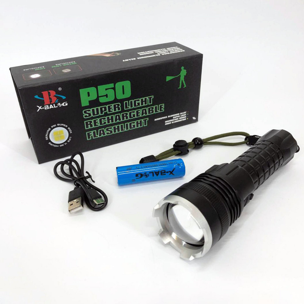 Ручний аварійний ліхтар X-Balog BL-A72-P50, Ліхтарик на USB зарядкою для дому, Точковий ручний ліхтар SP-54 Львів - фото 13