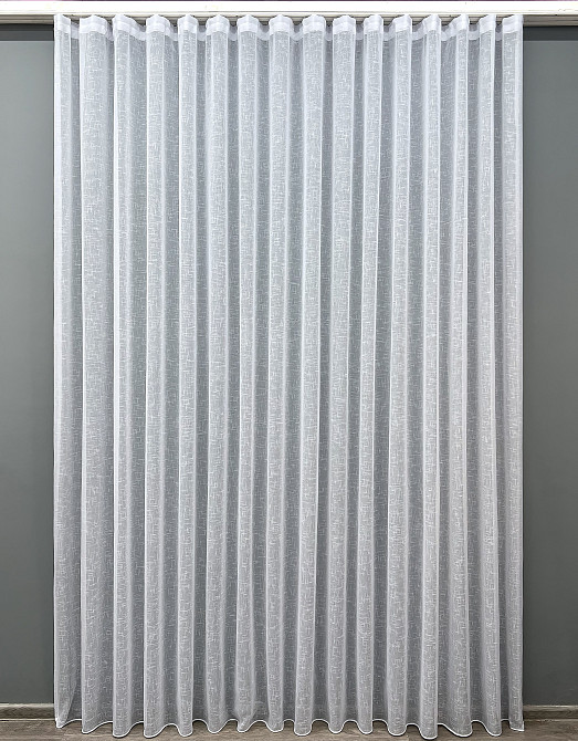 Тюль VR-Textil 1981т Лен однотонный Белый 400х270 см (42-1040) Киев - изображение 2