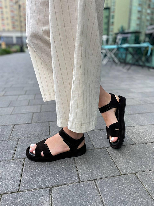 Соната Босоніжки жіночі темно-коричневі з натуральної замші Соната Люба / Зручні босоніжки р. 3 Коломия - фото 10