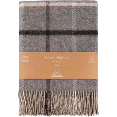 Плед Ardesto Leonardo Alpina 100% шерсть серый 140x200 см (ART0703LM) Винница