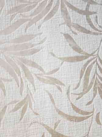 Шпалери вінілові на флізеліні Marburg Chelsea 0.53х10 молочні гілки листя сріблясті Київ