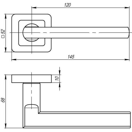 Ручка раздельная Punto (Пунто) PLUTON GR/CP-23 графит/хром Киев